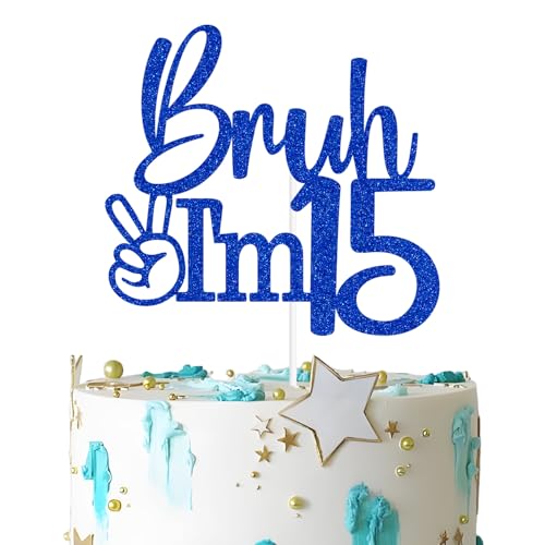 Bruh I'm 15 Tortenaufsatz, Bro I'm 15/Level 15 Unlocked, Kuchendekoration zum 15. Geburtstag, Party-Dekorationen Bruh I'm 15 Tortenaufsatz, Bro I'm 15/Level 15 Unlocked, Kuchendekoration zum 15. Geburtstag, Party-Dekorationen von Zatain