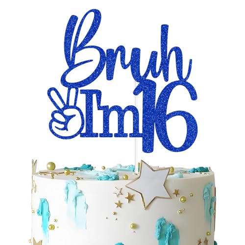 Bruh I'm 16 Tortenaufsatz, Bro I'm 16 / Cheers to 16 Years, 16. Geburtstag, Party-Dekorationen Bruh I'm 16 Tortenaufsatz, Bro I'm 16 / Cheers to 16 Years, 16. Geburtstag, Party-Dekorationen von Zatain