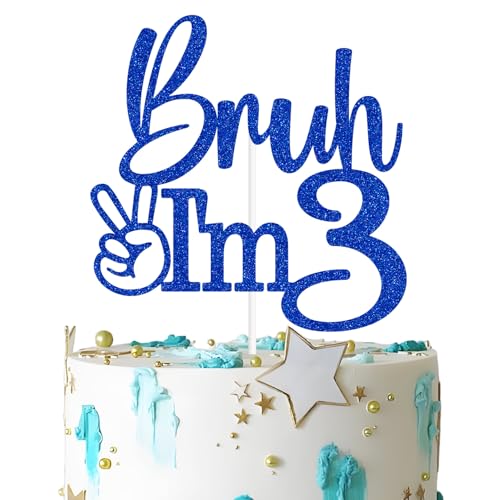 Bruh I'm 3 Tortenaufsatz, Bro I'm 3/Young Wild and Three, Happy 3rd Birthday Party Dekorationen Bruh I'm 3 Tortenaufsatz, Bro I'm 3/Young Wild and Three, Happy 3rd Birthday Party Dekorationen von Zatain