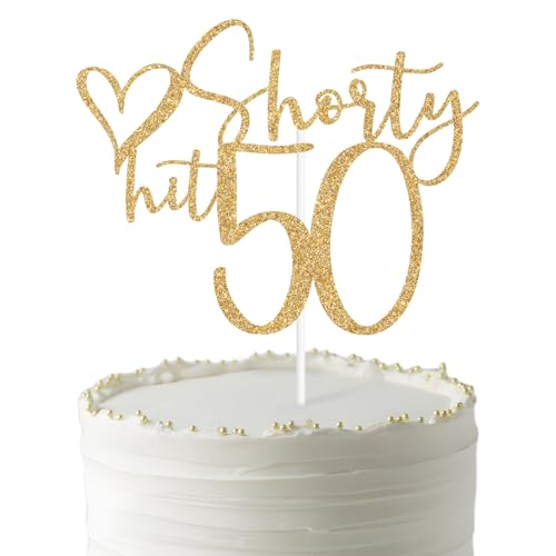 Shorty Hit Fifty Cake Topper, Happy 50th Birthday, 50 & Fabulous/Cheers to 50 Years, Funny 50th Birthday Party Decorations for Men and Women Shorty Hit Fifty Cake Topper, Happy 50th Birthday, 50 & Fabulous/Cheers to 50 Years, Funny 50th Birthday Party Decorations for Men and Women von Zatain