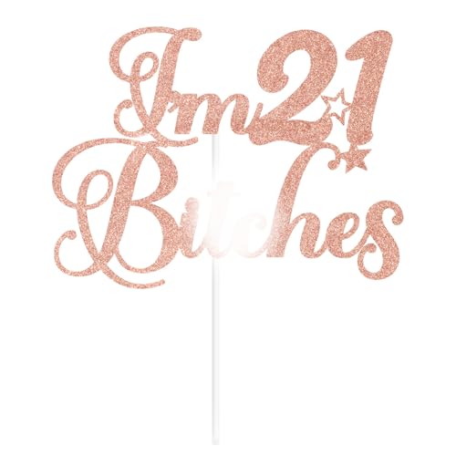 Zatain Tortenaufsatz "I'm 21 B*tches", 21 & Fabulous, Endlich legal, lustige Party-Dekoration zum 21. Geburtstag Zatain Tortenaufsatz "I'm 21 B*tches", 21 & Fabulous, Endlich legal, lustige Party-Dekoration zum 21. Geburtstag von Zatain