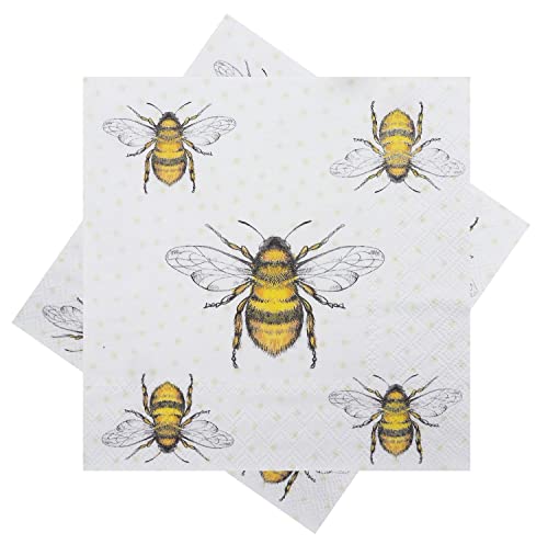 Servietten Biene Honigbiene Gelb Punkte Tischdeko 33 x 33 cm 20er Pack von ZauberDeko
