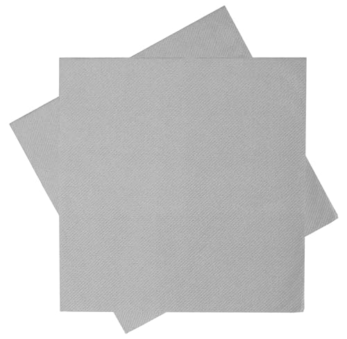 Servietten Tischdeko Silber Silberhochzeit Kommunion Konfirmation Hochzeit 40x40 cm 20 Stück von ZauberDeko