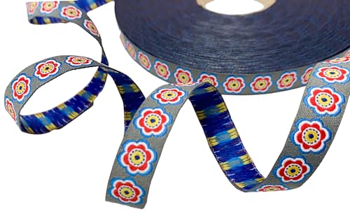 Webband Anemona Bloom grau - 1m - 1,50 EUR/Meter - Meterware - Retro Blume - Lila-Lotta Design Webband Anemona Bloom grau - 1m - 1,50 EUR/Meter - Meterware - Retro Blume - Lila-Lotta Design von ZauberDrum