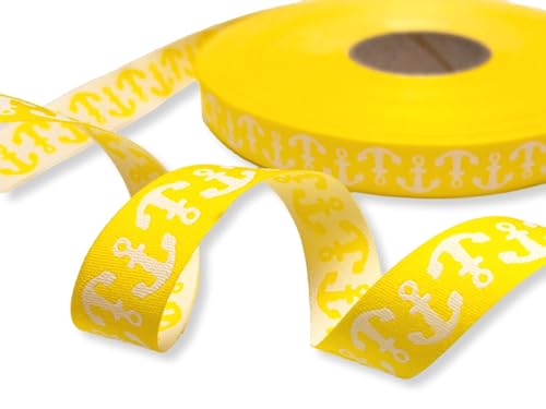 Webband Anker - gelb - 1m - 1,80 EUR/m - maritim - beidseitig benutzbar Webband Anker - gelb - 1m - 1,80 EUR/m - maritim - beidseitig benutzbar von ZauberDrum