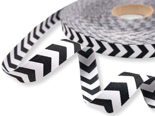 Webband Chevron, schwarz-weiß - 1m - 1,50 EUR/Meter - Meterware - 12mm Webband Chevron, schwarz-weiß - 1m - 1,50 EUR/Meter - Meterware - 12mm von ZauberDrum