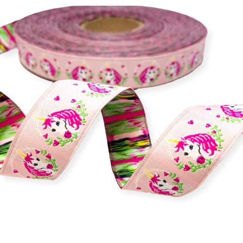 Webband Einhörner | 1m lang | 2,20 EUR/m | für Schultüten und Einschulungsgeschenke | 17 mm breit Meterware von ZauberDrum