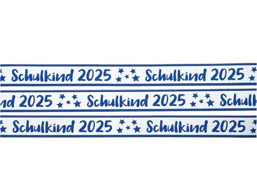 Webband Schulkind 2025 in blau | 1m lang | 1,90 EUR/m | Schultüten und Einschulungsgeschenke nähen | 17 mm breit Webband Schulkind 2025 in blau | 1m lang | 1,90 EUR/m | Schultüten und Einschulungsgeschenke nähen | 17 mm breit von ZauberDrum