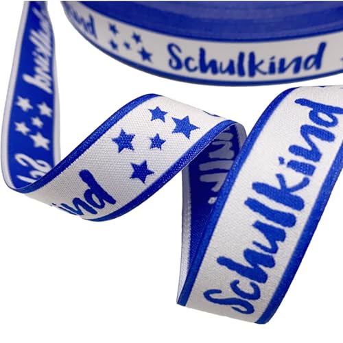 Webband Schulkind in royalblau | 3m lang | 1,90 EUR/m | Schultüten und Einschulungsgeschenke nähen | 17 mm breit von ZauberDrum