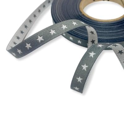 Webband Sternchen - 1,50 EUR/m - grau - weiß - Meterware Webband Sternchen - 1,50 EUR/m - grau - weiß - Meterware von ZauberDrum