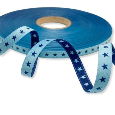 Webband Sternchen - 1,50 EUR/m - hellblau - dunkelblau - Meterware von ZauberDrum