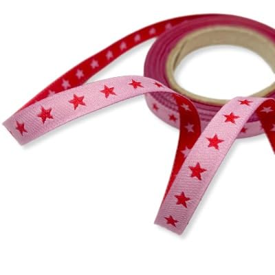 Webband Sternchen - 1,50 EUR/m - rosa - rot - Meterware von ZauberDrum