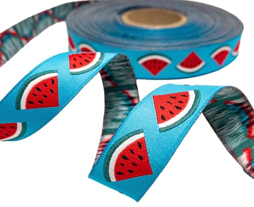Webband Wassermelonen, 1m lang, 2,00 EUR/m, Webbänder zum Selbernähen, 17 mm breit, Meterware Webband Wassermelonen, 1m lang, 2,00 EUR/m, Webbänder zum Selbernähen, 17 mm breit, Meterware von ZauberDrum