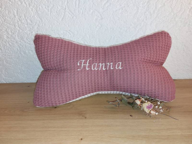 Leseknochen, Nackenkissen, Rehaknochen, Lesekissen Personalisiert Aus Waffelpique, Buchstütze, Geschenk Geburtstag, Kommunion von ZauberhaftMitLiebe
