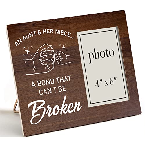 Zauly Holz-Bilderrahmen, Geschenk, Tante & Ihre Nichte, eine Bindung, die nicht gebrochen werden kann, Holz-Bilderrahmen, Geschenke, Tischplatte & Wandmontage, 10,2 x 15,2 cm Foto Zauly Holz-Bilderrahmen, Geschenk, Tante & Ihre Nichte, eine Bindung, die nicht gebrochen werden kann, Holz-Bilderrahmen, Geschenke, Tischplatte & Wandmontage, 10,2 x 15,2 cm Foto von Zauly