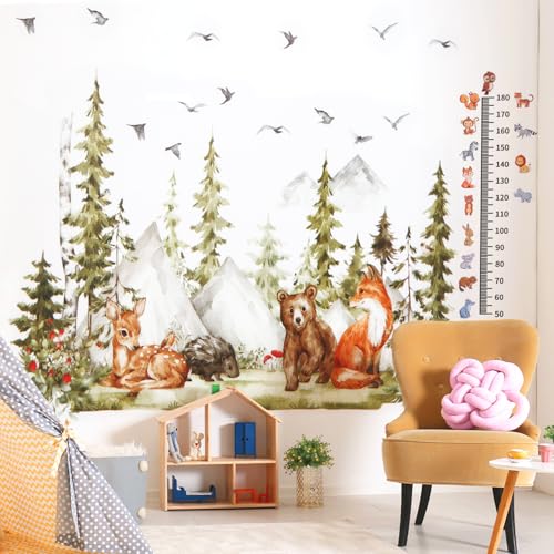 Zaxiva Wandtattoo Dschungel Waldtiere Baum Wandaufkleber Hirsch Fuchs Bär Safari Wandsticker mit Kinder Messlatte, Geeignet für Babyzimmer Kinderzimmer Schlafzimmer Wanddeko Zaxiva Wandtattoo Dschungel Waldtiere Baum Wandaufkleber Hirsch Fuchs Bär Safari Wandsticker mit Kinder Messlatte, Geeignet für Babyzimmer Kinderzimmer Schlafzimmer Wanddeko von Zaxiva