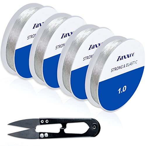 Zaxxco Elastischer Faden für Armband, 4 Rolls, 0,5 mm, 0,7 mm, 0,8 mm, 1,0 mm, elastischer Faden für Armbänder – Kunstharz, 4 verschiedene Größen + Cutter gratis – ideal für die Schmuckherstellung Zaxxco Elastischer Faden für Armband, 4 Rolls, 0,5 mm, 0,7 mm, 0,8 mm, 1,0 mm, elastischer Faden für Armbänder – Kunstharz, 4 verschiedene Größen + Cutter gratis – ideal für die Schmuckherstellung von Zaxxco