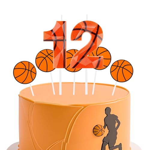 Geburtstagskerzen Basketball 3D entworfen Nummer 12 Kerzen mit 5 Stück Basketball Cardstock Kuchen Topper Dekorationen alles Gute zum Geburtstag Kerze für Mädchen Junge Jahrestag Party Supplies Geburtstagskerzen Basketball 3D entworfen Nummer 12 Kerzen mit 5 Stück Basketball Cardstock Kuchen Topper Dekorationen alles Gute zum Geburtstag Kerze für Mädchen Junge Jahrestag Party Supplies von Zayin