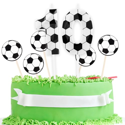 Geburtstagskerzen Fußball 3D entworfen Nummer 10 Kerzen mit 5 Stück Fußball Cardstock Kuchen Topper Dekorationen alles Gute zum Geburtstag Kerze für Mädchen Junge Jahrestag Party Supplies Geburtstagskerzen Fußball 3D entworfen Nummer 10 Kerzen mit 5 Stück Fußball Cardstock Kuchen Topper Dekorationen alles Gute zum Geburtstag Kerze für Mädchen Junge Jahrestag Party Supplies von Zayin