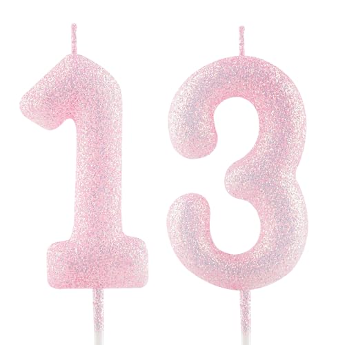 Geburtstagskerzen Zahlen 13, glitzernde Zahlenkerze zum 13, Leuchtende Rosa Kerzen, Kerzen für Kuchen, Toppers für Frauen Mädchen Geburtstags Jubiläum, Geburtstagsdekorationen, Partyzubehör Geburtstagskerzen Zahlen 13, glitzernde Zahlenkerze zum 13, Leuchtende Rosa Kerzen, Kerzen für Kuchen, Toppers für Frauen Mädchen Geburtstags Jubiläum, Geburtstagsdekorationen, Partyzubehör von Zayin