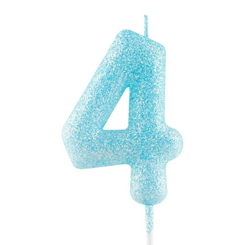 Geburtstagskerzen Zahlen 4, glitzernde Zahlenkerze zum 4, Leuchtende Blau Kerzen, Kerzen für Kuchen, Toppers für Frauen Mädchen Geburtstags Jubiläum, Geburtstagsdekorationen, Partyzubehör Geburtstagskerzen Zahlen 4, glitzernde Zahlenkerze zum 4, Leuchtende Blau Kerzen, Kerzen für Kuchen, Toppers für Frauen Mädchen Geburtstags Jubiläum, Geburtstagsdekorationen, Partyzubehör von Zayin