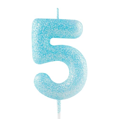 Geburtstagskerzen Zahlen 5, glitzernde Zahlenkerze zum 5, Leuchtende Blau Kerzen, Kerzen für Kuchen, Toppers für Frauen Mädchen Geburtstags Jubiläum, Geburtstagsdekorationen, Partyzubehör Geburtstagskerzen Zahlen 5, glitzernde Zahlenkerze zum 5, Leuchtende Blau Kerzen, Kerzen für Kuchen, Toppers für Frauen Mädchen Geburtstags Jubiläum, Geburtstagsdekorationen, Partyzubehör von Zayin