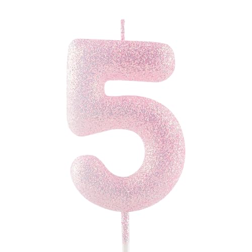 Geburtstagskerzen Zahlen 5, glitzernde Zahlenkerze zum 5, Leuchtende Rosa Kerzen, Kerzen für Kuchen, Toppers für Frauen Mädchen Geburtstags Jubiläum, Geburtstagsdekorationen, Partyzubehör Geburtstagskerzen Zahlen 5, glitzernde Zahlenkerze zum 5, Leuchtende Rosa Kerzen, Kerzen für Kuchen, Toppers für Frauen Mädchen Geburtstags Jubiläum, Geburtstagsdekorationen, Partyzubehör von Zayin