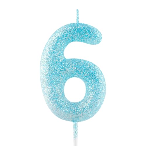 Geburtstagskerzen Zahlen 6, glitzernde Zahlenkerze zum 6, Leuchtende Blau Kerzen, Kerzen für Kuchen, Toppers für Frauen Mädchen Geburtstags Jubiläum, Geburtstagsdekorationen, Partyzubehör Geburtstagskerzen Zahlen 6, glitzernde Zahlenkerze zum 6, Leuchtende Blau Kerzen, Kerzen für Kuchen, Toppers für Frauen Mädchen Geburtstags Jubiläum, Geburtstagsdekorationen, Partyzubehör von Zayin