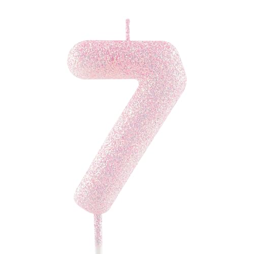 Geburtstagskerzen Zahlen 7, glitzernde Zahlenkerze zum 7, Leuchtende Rosa Kerzen, Kerzen für Kuchen, Toppers für Frauen Mädchen Geburtstags Jubiläum, Geburtstagsdekorationen, Partyzubehör Geburtstagskerzen Zahlen 7, glitzernde Zahlenkerze zum 7, Leuchtende Rosa Kerzen, Kerzen für Kuchen, Toppers für Frauen Mädchen Geburtstags Jubiläum, Geburtstagsdekorationen, Partyzubehör von Zayin