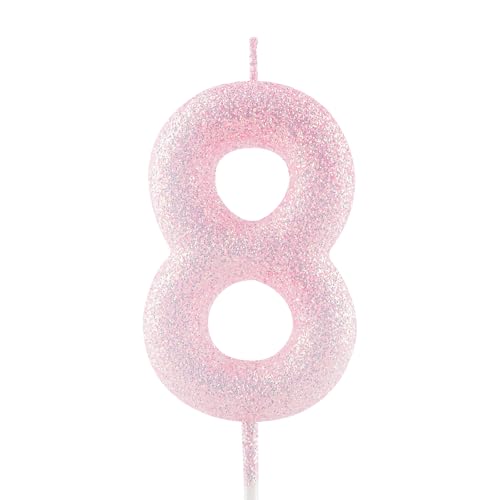 Geburtstagskerzen Zahlen 8, glitzernde Zahlenkerze zum 8, Leuchtende Rosa Kerzen, Kerzen für Kuchen, Toppers für Frauen Mädchen Geburtstags Jubiläum, Geburtstagsdekorationen, Partyzubehör Geburtstagskerzen Zahlen 8, glitzernde Zahlenkerze zum 8, Leuchtende Rosa Kerzen, Kerzen für Kuchen, Toppers für Frauen Mädchen Geburtstags Jubiläum, Geburtstagsdekorationen, Partyzubehör von Zayin