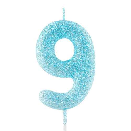 Geburtstagskerzen Zahlen 9, glitzernde Zahlenkerze zum 9, Leuchtende Blau Kerzen, Kerzen für Kuchen, Toppers für Frauen Mädchen Geburtstags Jubiläum, Geburtstagsdekorationen, Partyzubehör Geburtstagskerzen Zahlen 9, glitzernde Zahlenkerze zum 9, Leuchtende Blau Kerzen, Kerzen für Kuchen, Toppers für Frauen Mädchen Geburtstags Jubiläum, Geburtstagsdekorationen, Partyzubehör von Zayin