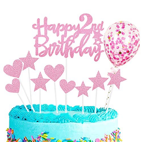 Zayin personalisierte alles Gute zum 2th Geburtstag Kuchen Topper Set, alles Gute zum Geburtstag Zeichen für Kuchen, 11p Glitter Ballon Sterne Herz Cupcake Topper 2th Birthday Cake Party Dekoration Zayin personalisierte alles Gute zum 2th Geburtstag Kuchen Topper Set, alles Gute zum Geburtstag Zeichen für Kuchen, 11p Glitter Ballon Sterne Herz Cupcake Topper 2th Birthday Cake Party Dekoration von Zayin