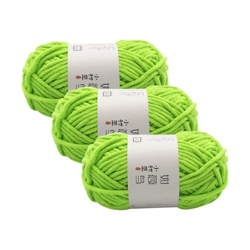 Chunky Chenille Garn,Wolle zum Stricken und Häkeln,Dicke Häkelgarn,Weich Flauschig Häkelwolle,Handstrickgarn für Hüte,Schals,Socken,Taschen,Decken,Zierkissen(55g – 55m) (Grün) von Zayookey