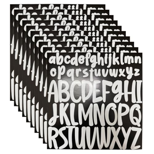 Zayookey 10 Blätter 520 Stücke Weiß Selbstklebendes Buchstaben Aufkleber Vinyl Wasserdichte Alphabet Aufkleber Klebebuchstaben für Briefkasten Schilder Postfach DIY Scrapbooking von Zayookey
