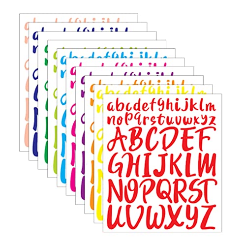 Zayookey 10 Blätter Selbstklebendes Buchstaben Vinyl Buchstaben Zahlen Set Briefkasten Alphabet Nummern Aufkleber Letter Number Stickers für Schilder, Briefkästen, DIY Scrapbooking (Multi) von Zayookey