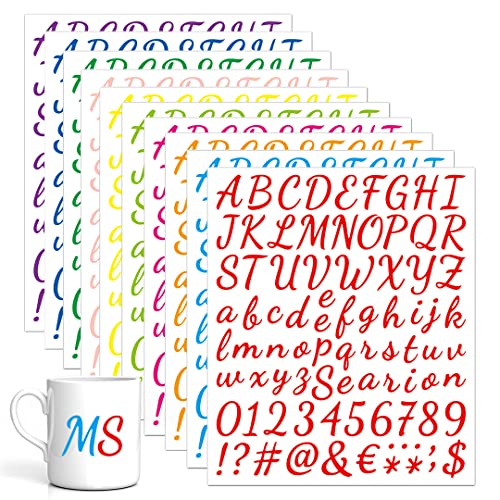 Zayookey 10 Blätter Selbstklebendes Vinyl Buchstaben Zahlen Set Briefkasten Alphabet Nummern Aufkleber Letter Number Stickers für Schilder, Postfach, DIY Scrapbooking (Mehrfarbig, 1 Zoll) von Zayookey