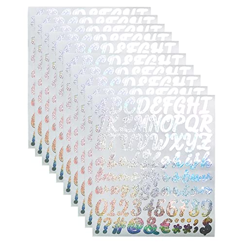 Zayookey 10 Blätter Selbstklebendes Vinyl Buchstaben Zahlen Set Briefkasten Alphabet Nummern Aufkleber Letter Number Stickers für Schilder, Postfach, DIY Scrapbooking (Silber, 1 Zoll) von Zayookey