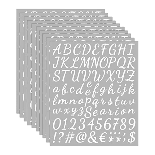 Zayookey 10 Blätter Selbstklebendes Vinyl Buchstaben Zahlen Set Briefkasten Alphabet Nummern Aufkleber Letter Number Stickers für Schilder, Postfach, DIY Scrapbooking (Weiß, 1 Zoll) von Zayookey