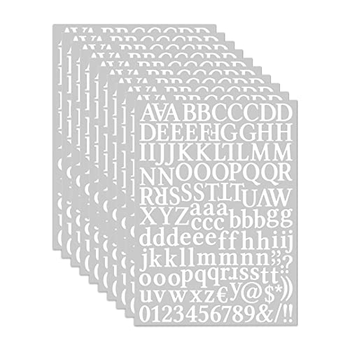 Zayookey 10 Blätter Selbstklebendes Vinyl Buchstaben Zahlen Set Briefkasten Alphabet Nummern Aufkleber Letter Number Stickers für Schilder, Postfach, DIY Scrapbooking von Zayookey