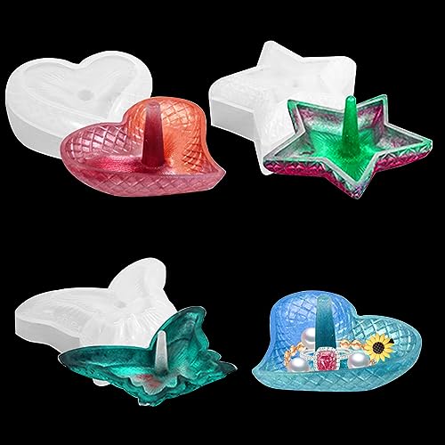Zayookey 3 Stück Ringhalter Silikonform, Herz Ringständer Epoxidharz Formen, Schmuckhalter Resin Gießform Pentagramm Harzform Ring Holder Mold für DIY Ringständer Anhänger Schmuck Display (Weiß) Zayookey 3 Stück Ringhalter Silikonform, Herz Ringständer Epoxidharz Formen, Schmuckhalter Resin Gießform Pentagramm Harzform Ring Holder Mold für DIY Ringständer Anhänger Schmuck Display (Weiß) von Zayookey