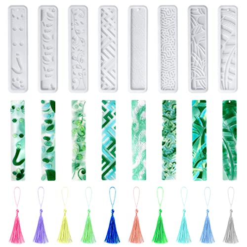 Zayookey 8 Stück Lesezeichen Resin Silikonform Epoxidharz Formen Bookmark Silicone Mold Transparent Lesezeichen Gießform für Herstellung Epoxidharz Schmuck DIY-Blatt Katze Pfoten Blumen Muster Zayookey 8 Stück Lesezeichen Resin Silikonform Epoxidharz Formen Bookmark Silicone Mold Transparent Lesezeichen Gießform für Herstellung Epoxidharz Schmuck DIY-Blatt Katze Pfoten Blumen Muster von Zayookey