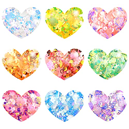 Zayookey 9 Stück gemischte Pailletten für Harz – Füllmaterial Epoxidharz DIY – Zubehör aus Harz für Schmuck – Set für Silikonformen Zayookey 9 Stück gemischte Pailletten für Harz – Füllmaterial Epoxidharz DIY – Zubehör aus Harz für Schmuck – Set für Silikonformen von Zayookey