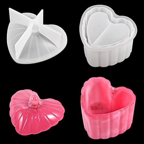Zayookey Epoxidharz Formen Muschel Aufbewahrungsbox Silikonform mit Deckel 3D Storage Box Resin Mold Dose Gießform Schmuckbox Harzform für DIY Kunsthandwerk Bonbonbehälter Schachtel Dekoration von Zayookey
