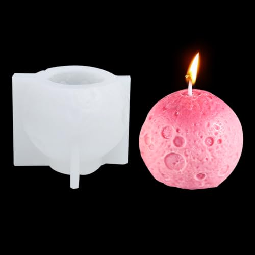 Zayookey Kugel Resin Form Kerzenformen Silikon Epoxidharz Gießform Mond Epoxy Silikonformen DIY Seifenform 3D Candle Mold für Sojawachs Kerzen Gips Selber Machen von Zayookey