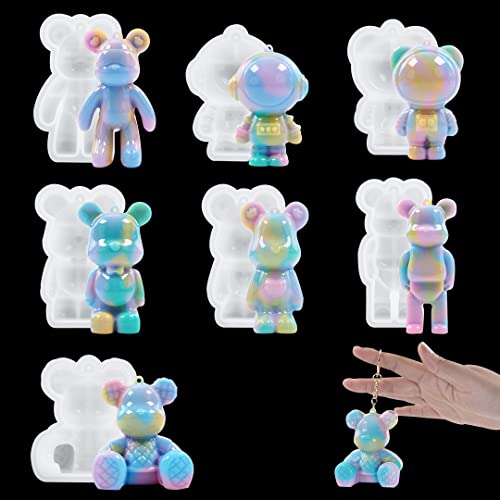Zayookey Schlüsselanhänger Silikonform, Bär Epoxidharz Formen, 3D Tier Anhänger Gießform Keychain Resin Mold mit Löchern für DIY Handwerk Basteln Hängende Ornamente Schmuck Zayookey Schlüsselanhänger Silikonform, Bär Epoxidharz Formen, 3D Tier Anhänger Gießform Keychain Resin Mold mit Löchern für DIY Handwerk Basteln Hängende Ornamente Schmuck von Zayookey