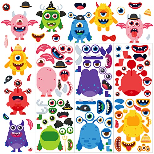 Zayvor 36 Sheet Monster Make Your Own Stickers For Kids, Make-a-Face Stickers, Mix And Match Stickers Sheet Craft Sticker, Gift, Party Favors, School Reward, Valentines Halloween Games Zayvor 36 Sheet Monster Make Your Own Stickers For Kids, Make-a-Face Stickers, Mix And Match Stickers Sheet Craft Sticker, Gift, Party Favors, School Reward, Valentines Halloween Games von Zayvor