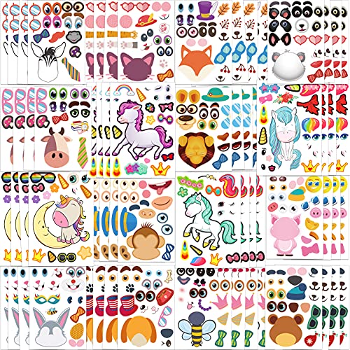 Zayvor 64 Blätter Mach-Ein-Gesicht-Sticker Set Mehrfach Aufklebbar Zeichentricktiermotive Kindern Machen Einen Aufkleber Für Kinder Sie Ihre Geburtstag Party Geschenk Mitgebsel Schule Belohnung Zayvor 64 Blätter Mach-Ein-Gesicht-Sticker Set Mehrfach Aufklebbar Zeichentricktiermotive Kindern Machen Einen Aufkleber Für Kinder Sie Ihre Geburtstag Party Geschenk Mitgebsel Schule Belohnung von Zayvor
