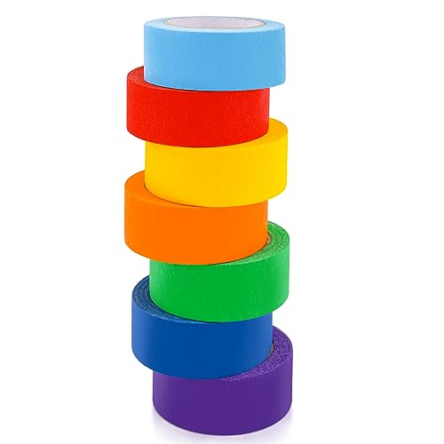 Zayvor 7 Rollen Klebeband Bunt Basteln Farbe Malerkrepp Washi Masking Tape, Dekorieren Geschenke Farbcodieren Kartons Beschreibbare Regenbogen Farbig Deko Farbiges Klebestreifen Malerband Set, Zayvor 7 Rollen Klebeband Bunt Basteln Farbe Malerkrepp Washi Masking Tape, Dekorieren Geschenke Farbcodieren Kartons Beschreibbare Regenbogen Farbig Deko Farbiges Klebestreifen Malerband Set, von Zayvor
