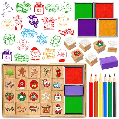 Zayvor Weihnachten Stempel Für Kinder Weihnachtliche Dekorationen Holzstempel Weihnachtsstempel Stempelset Spielzeugstempel Stempelkissen, Bleistift, Weihnachtsmann Schneeflocke Holzstempelset Zayvor Weihnachten Stempel Für Kinder Weihnachtliche Dekorationen Holzstempel Weihnachtsstempel Stempelset Spielzeugstempel Stempelkissen, Bleistift, Weihnachtsmann Schneeflocke Holzstempelset von Zayvor