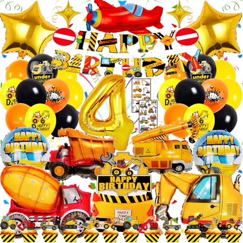 Zaztytoy Bagger Geburtstag Deko 4 Jahre für Jungen – XXL Bagger Folienballons, 48-Teiliges Baustelle Partyzubehör mit Kuchendeko & Tattoo-Aufklebern – Perfekt für 4. Geburtstag & Baustellen Party Zaztytoy Bagger Geburtstag Deko 4 Jahre für Jungen – XXL Bagger Folienballons, 48-Teiliges Baustelle Partyzubehör mit Kuchendeko & Tattoo-Aufklebern – Perfekt für 4. Geburtstag & Baustellen Party von Zaztytoy